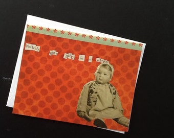 Nobody Puts Baby In A Corner Single Notecard Vintage Photo