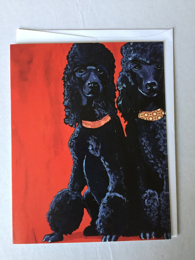 Two Fifis Poodles Notecard Set From Original PaintingCollage
