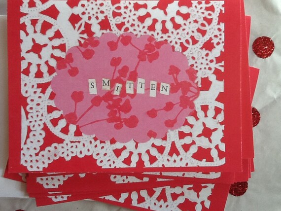 Smitten With Doily Valentine Single Card Romance