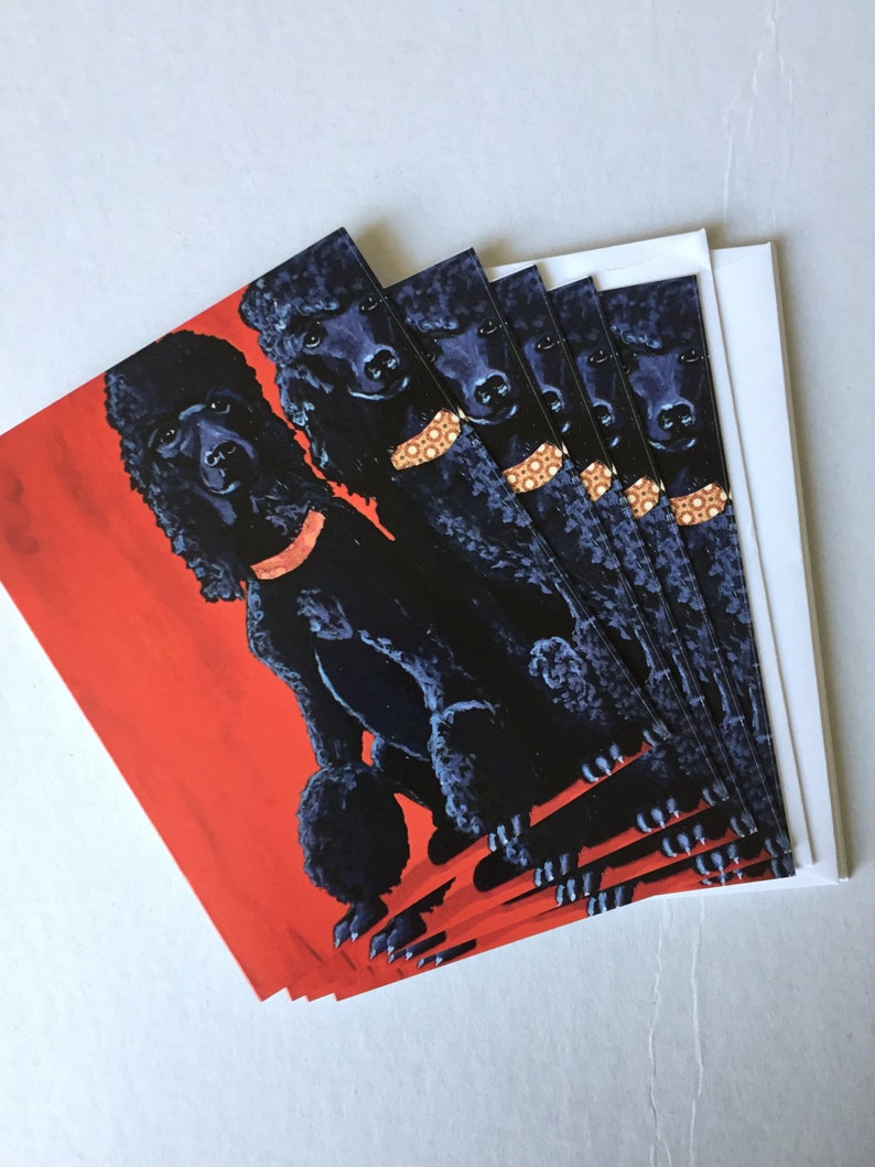 Two Fifis Poodles Notecard Set From Original PaintingCollage