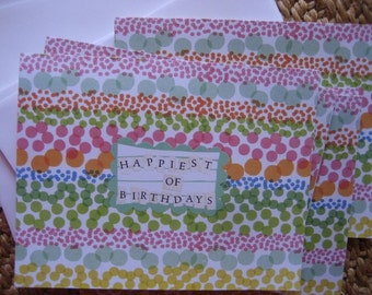 Happiest of Birthdays Colored Dot Notecard Set