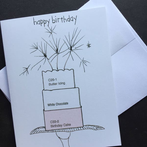 Paint Chip Happy Birthday Single Notecard