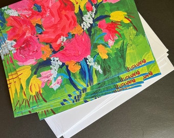 Delight set van 5 notitiekaarten van origineel schilderij