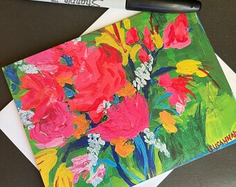 Delight enkele notitiekaart van origineel schilderij