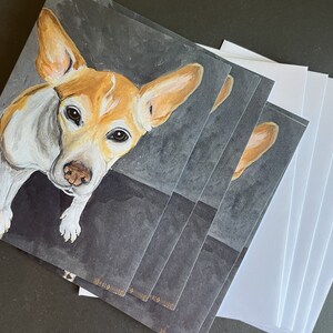 Juego de tarjetas con notas de Luther Pup a partir de una pintura original