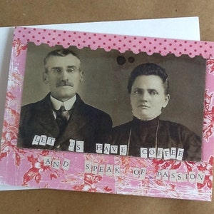 Let Us Drink Coffee And Speak Of Passion Single Notecard Vintage Photo