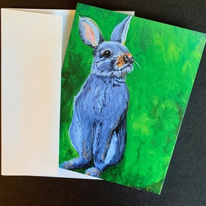 Tarjeta de nota individual de Betsy Rabbit a partir de una pintura original