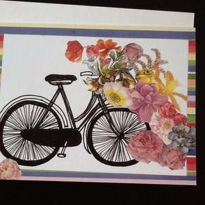 Carte de correspondance unique Bicycle With Flowers