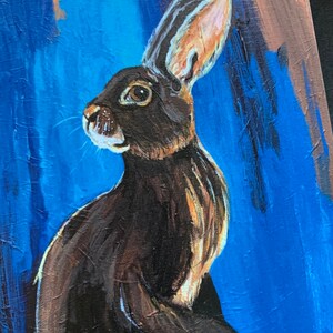 Tarjeta de nota única Fred Rabbit de la pintura original