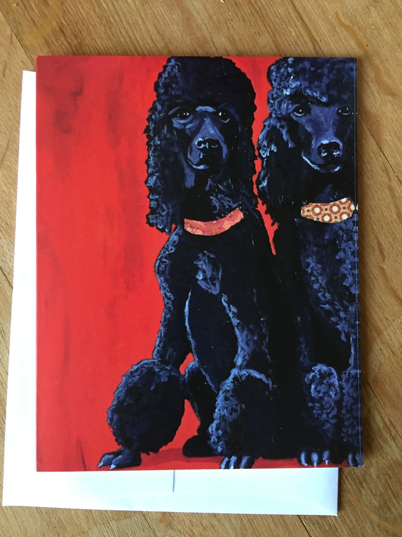 Two Fifis Poodles Notecard Set From Original PaintingCollage
