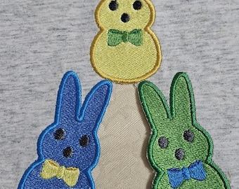Side Seam - Split Design - Applique or Fill Stitch  - Easter Boy Peepers - Machine Embroidery Design