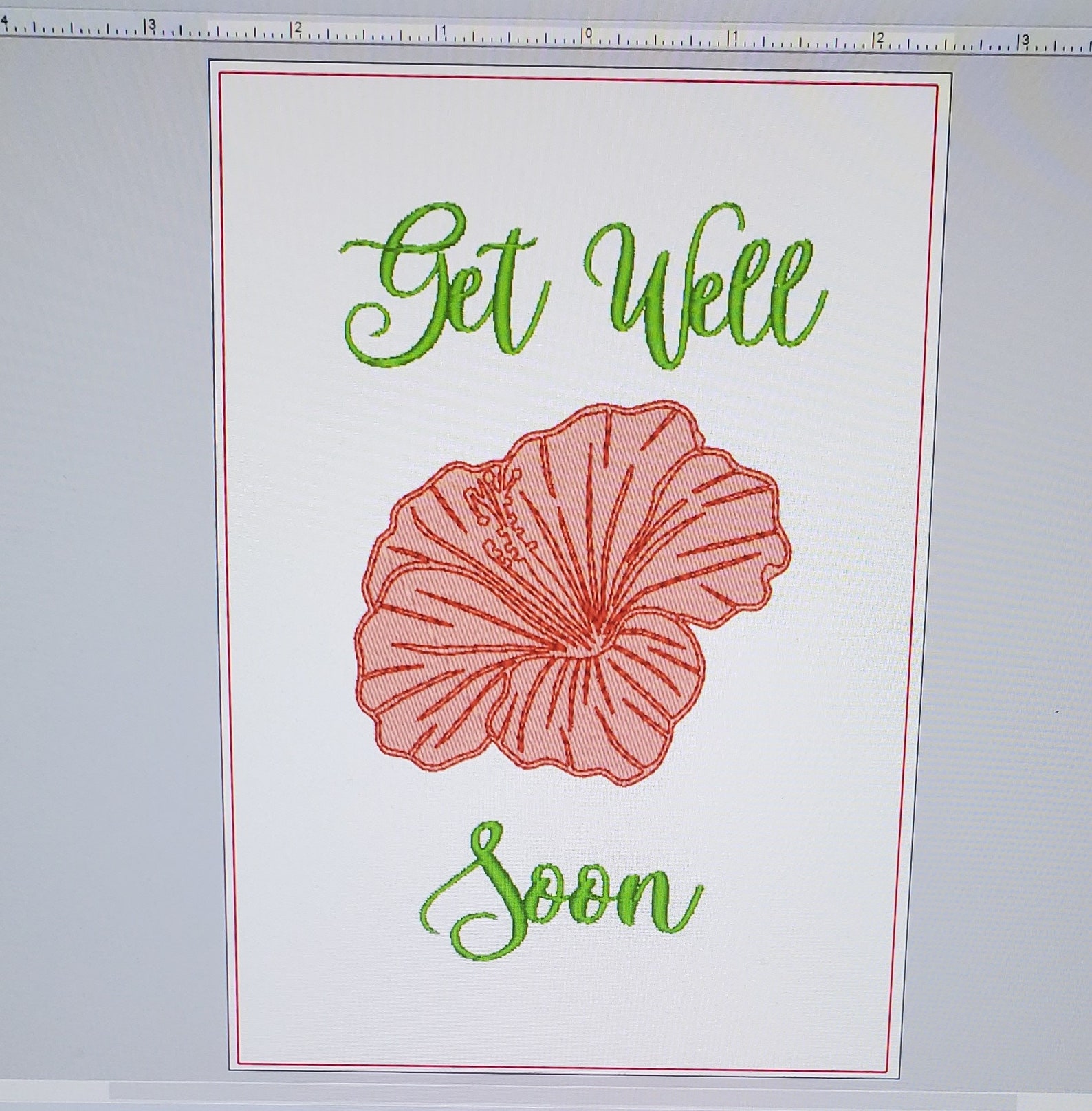Greeting Card Machine Embroidery Designs Get Well Soon Etsy