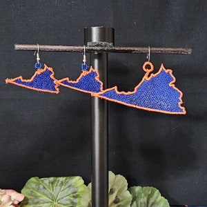 FSL State of Virginia Earrings and Gift Tag/Pendant - Machine Embroidery Design