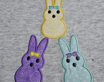 Side Seam - Split Design - Applique - Easter Girl Peeps Machine Embroidery Design: Applique,