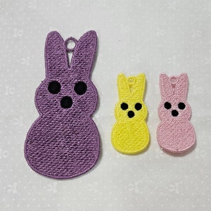 FSL Easter Bunny Peep Earrings and Gift Tag / Pendant Machine Embroidery Designs