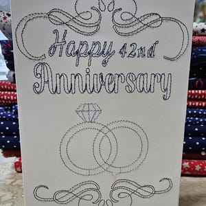 Greeting Card, Anniversary, Machine Embroidery Design For Card Stock  - 3 Styles - REVISED