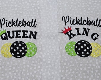 Pickleball - King and Queen of Pickleball - Machine Embroidery Design