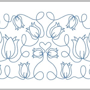 Edge to Edge - E2E - Tulips - Machine  Embroidery Quilting Design