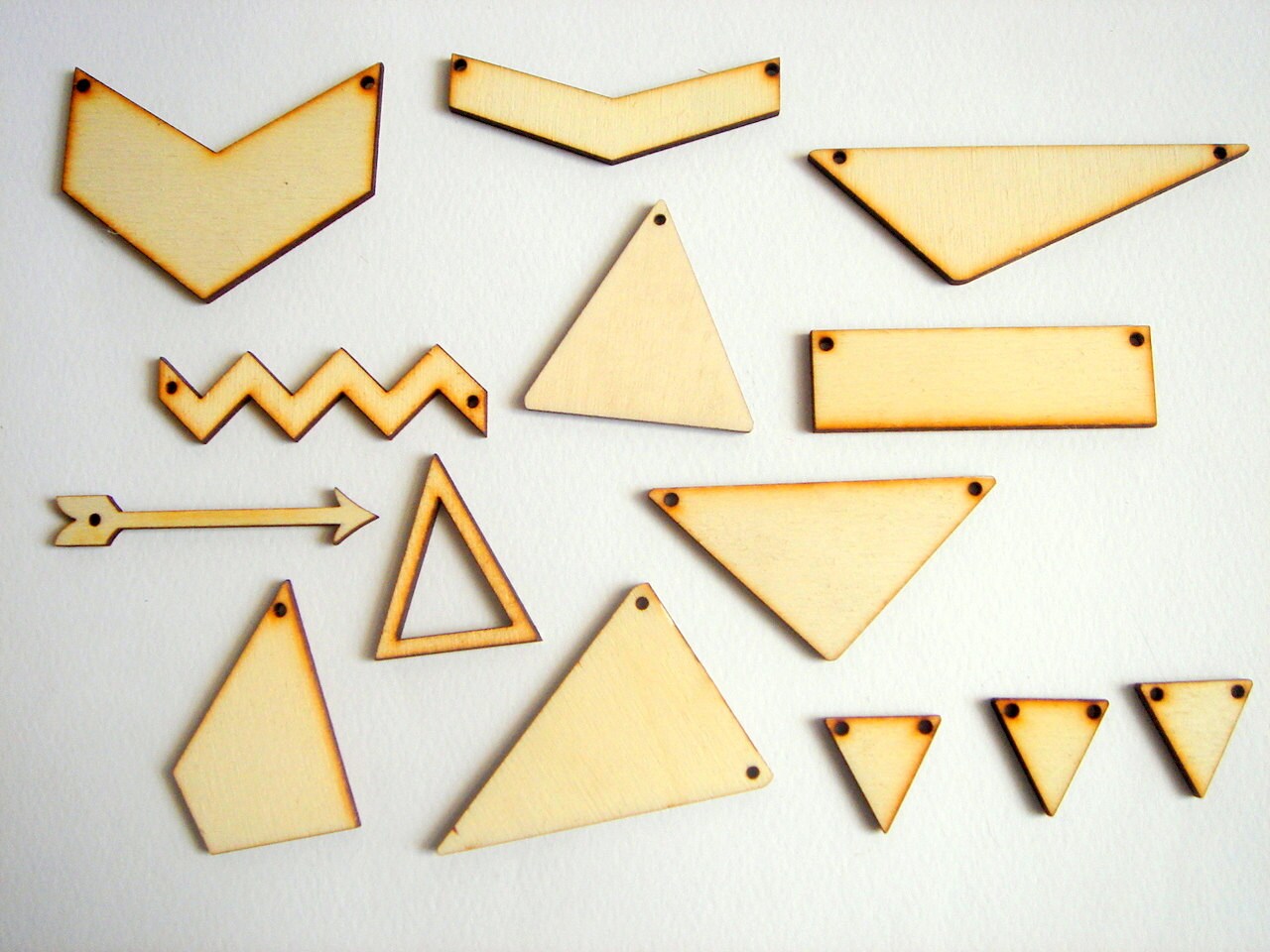 Laser Cut Geometric Pendants Unfinished Wood Geometric Tile Etsy