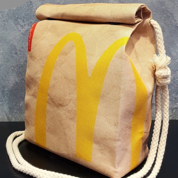 McDonalds Style Handbag - Waterproof Small Bag - Recycled Polyester - Funny Gift Fast Food Take Away