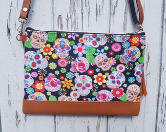Tropical Budgie Handbag Jungle Budgerigar Bird Bag Black Round