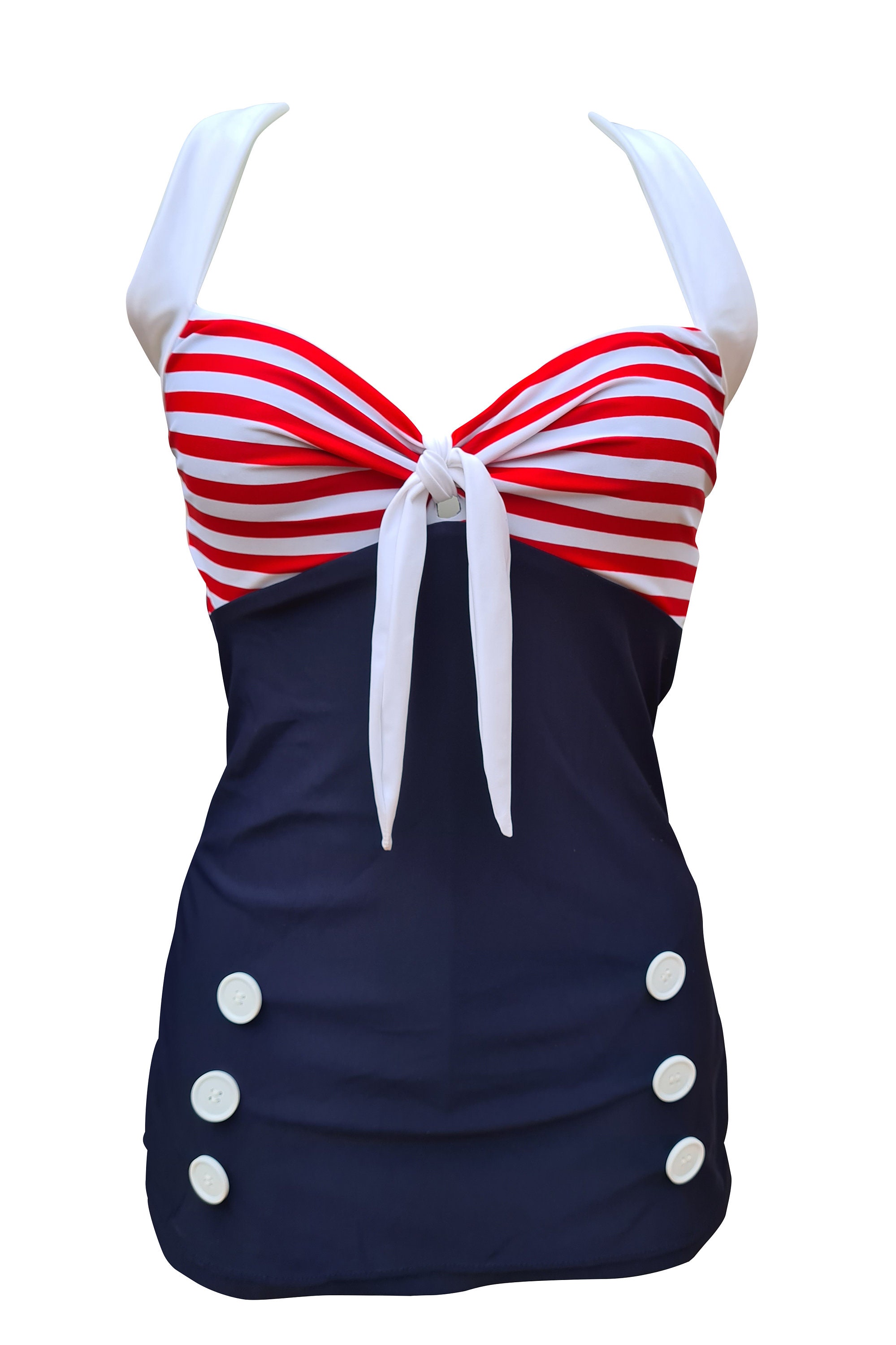 1950s Pin up Girl Red Stripe Swimming Costume 10 12 14 16 18 - Etsy UK