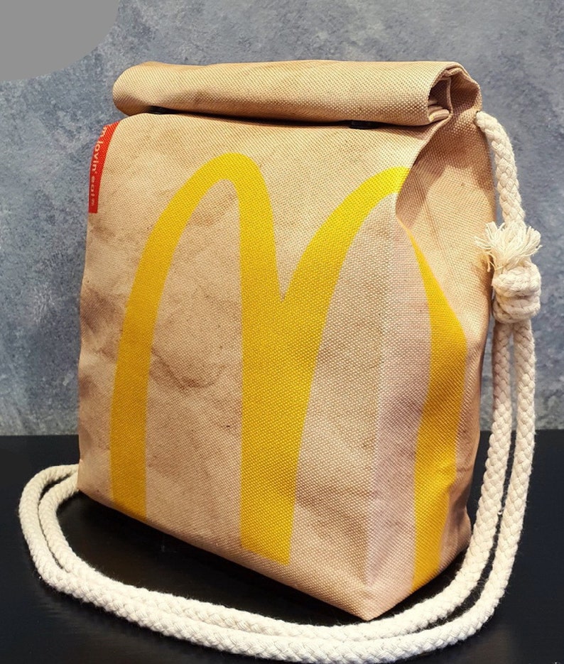 McDonalds Style Handbag - Waterproof Small Bag - Recycled Polyester - Funny Gift Fast Food Take Away 