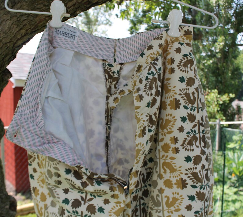 Fully Lined Cotton Shorts in Cream Gold and Brown Tones by Harburt