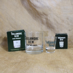 Tullamore D.E.W. Irish Whiskey Glass and Shot Glass in the Original Boxes