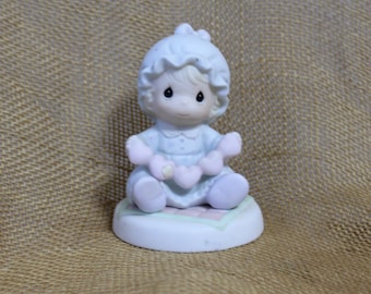 Precious Moments "You Have Touched So Many Hearts" Figurine - Little Girl with a String of Hearts - Collectible - Gift