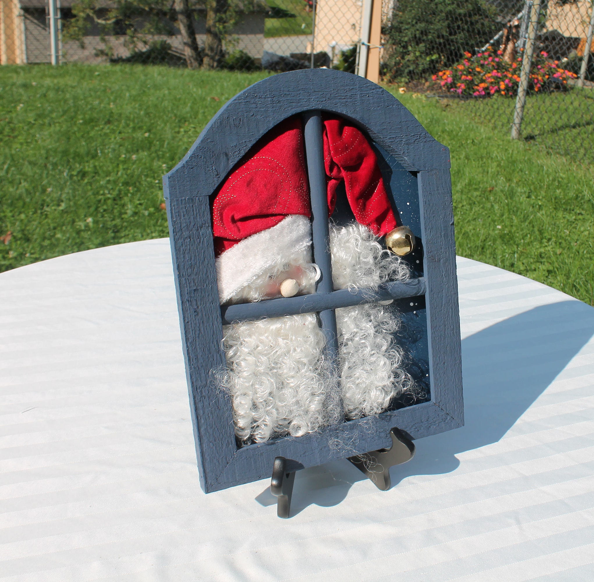 Santa Peeking Through the Window Christmas Holiday Wall / Door