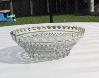 Clear Glass Fruit Bowl or Small Bowl by Anchor Hocking from the Wexford Line - Diamond Patterned Bowl