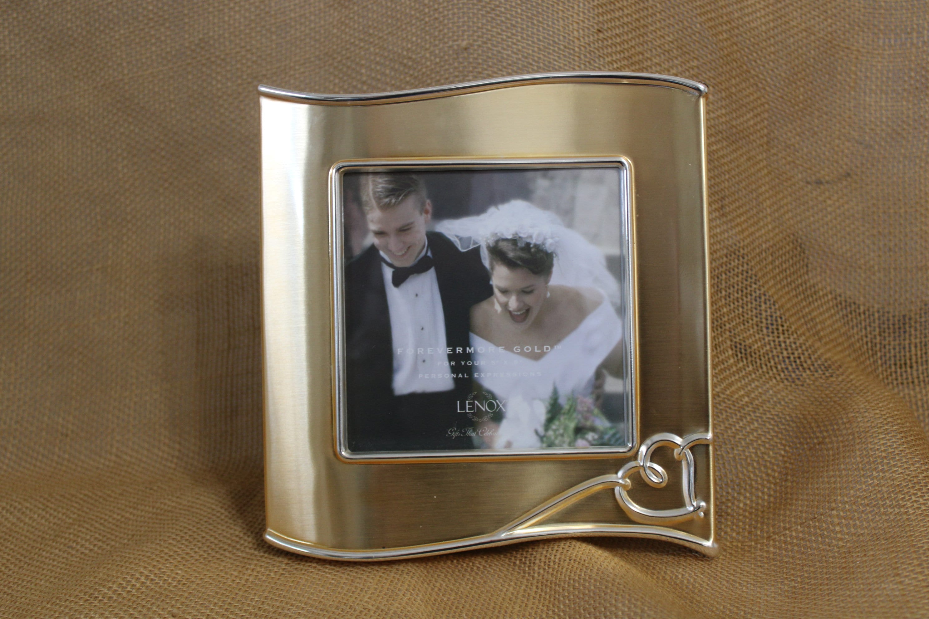 Gold Tone Metal Easel Back Picture Frame from Lenox Silver Etsy