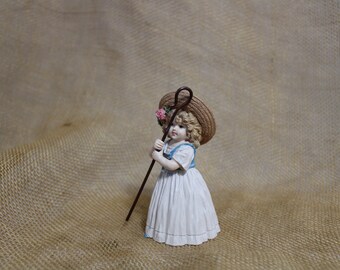 Little Bo Peep Figurine by Maud Humphrey Bogart - Girl Resin Statue Distributed by The Hamilton Heirloom Tradition