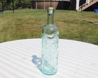 【nac】Vetreria Etrusca glass catbottle Vetreria Etrusca Bottle - Clear Green Glass Bottle With Embossed