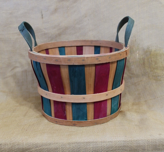 Bushel Basket with Handles, Wooden