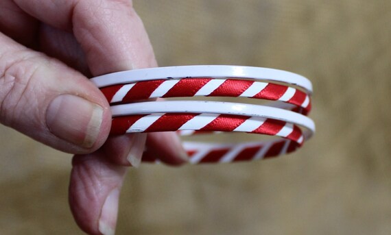 Bangle Bracelets - Multiple Red and White Bangle … - image 5