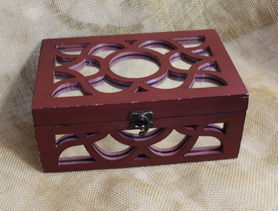 Wood and Mirror Box by LaCasa Bella- Venetian Red… - image 2