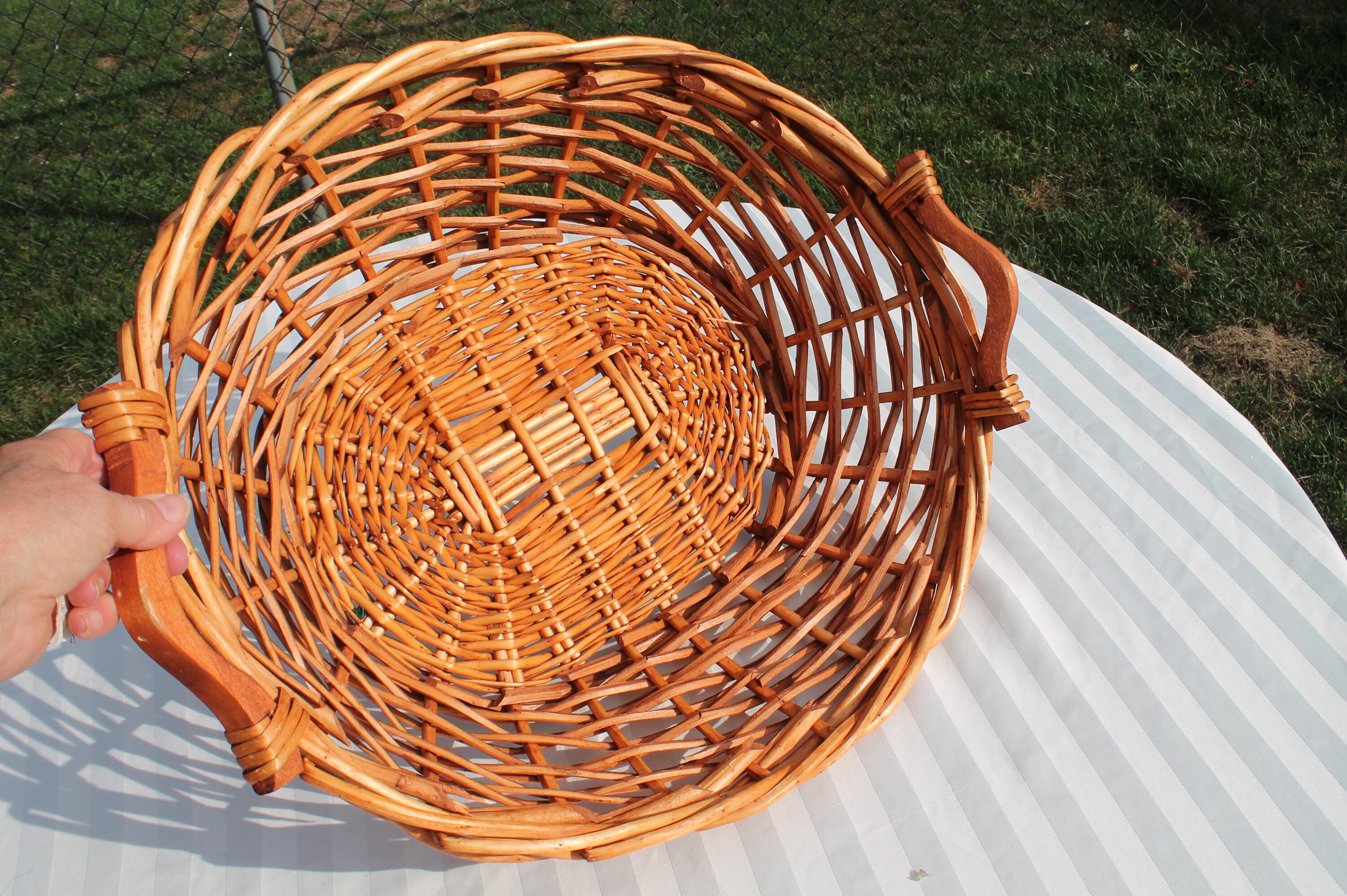 Oval Wicker Basket With Handles Wicker Supply / Sewing / Etsy