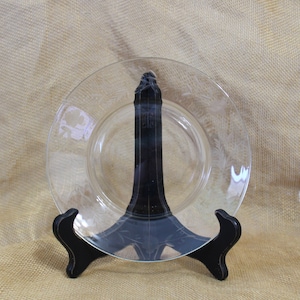 Clear Glass Luncheon Plate from Princess House in the Heritage Pattern - Etched Clear Glass Salad Plate