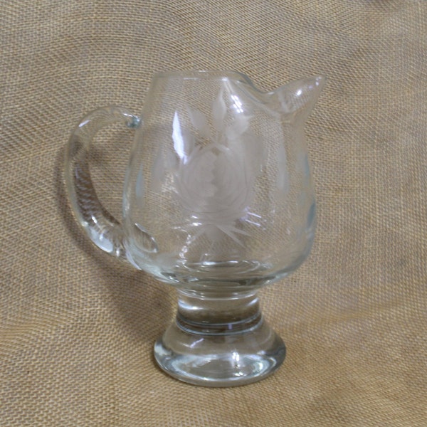 Footed Glass Pitcher Etsy