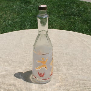 Arrow Vocka Bottle with Frosted Panel with Gold Russian Cossacks and Red Graphics