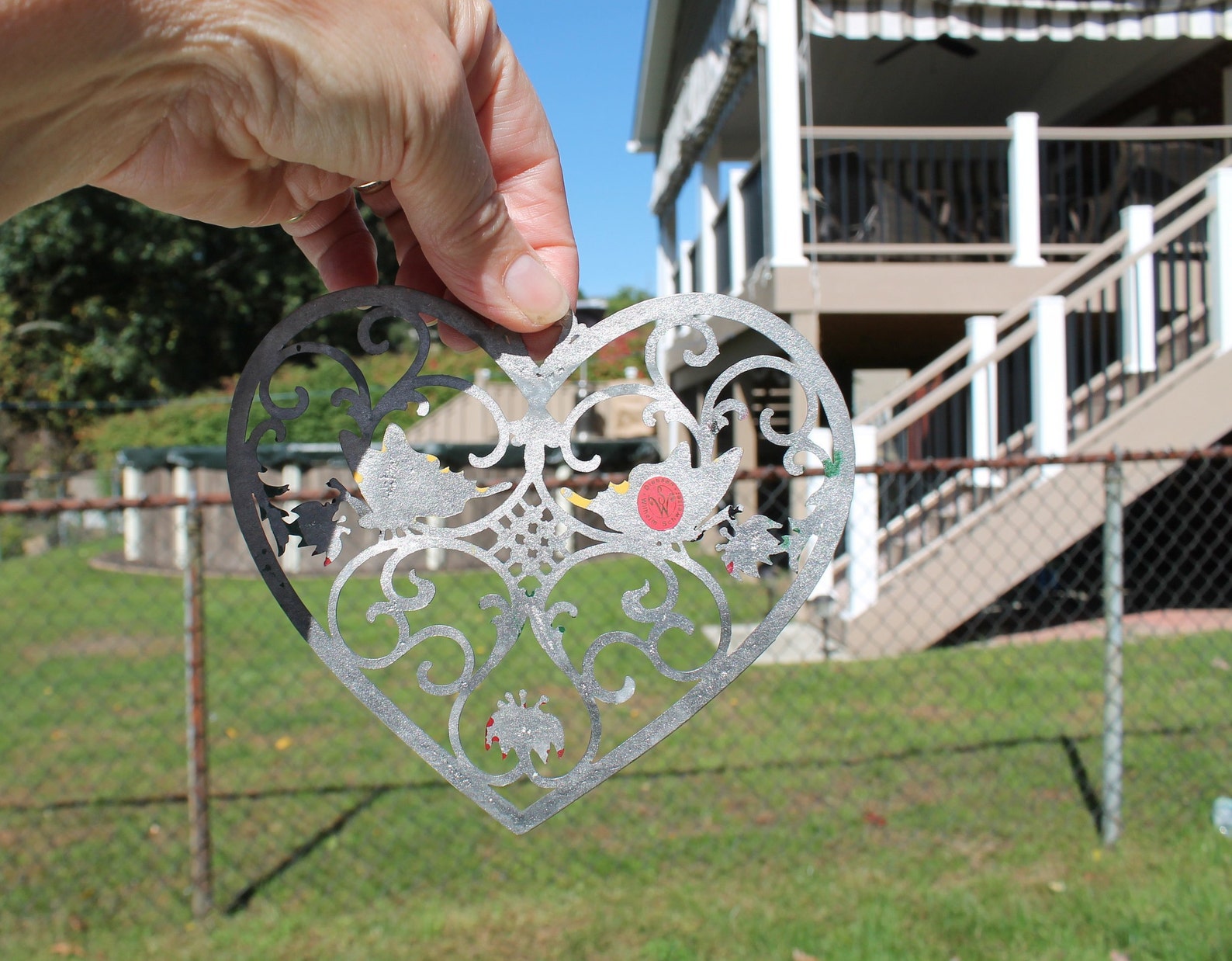 Pewter Metal Heart Wallhanging / Ornament With Scroll Work and - Etsy