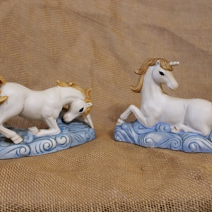 Pair of  Porcelain Unicorn Figurines by ArtMark