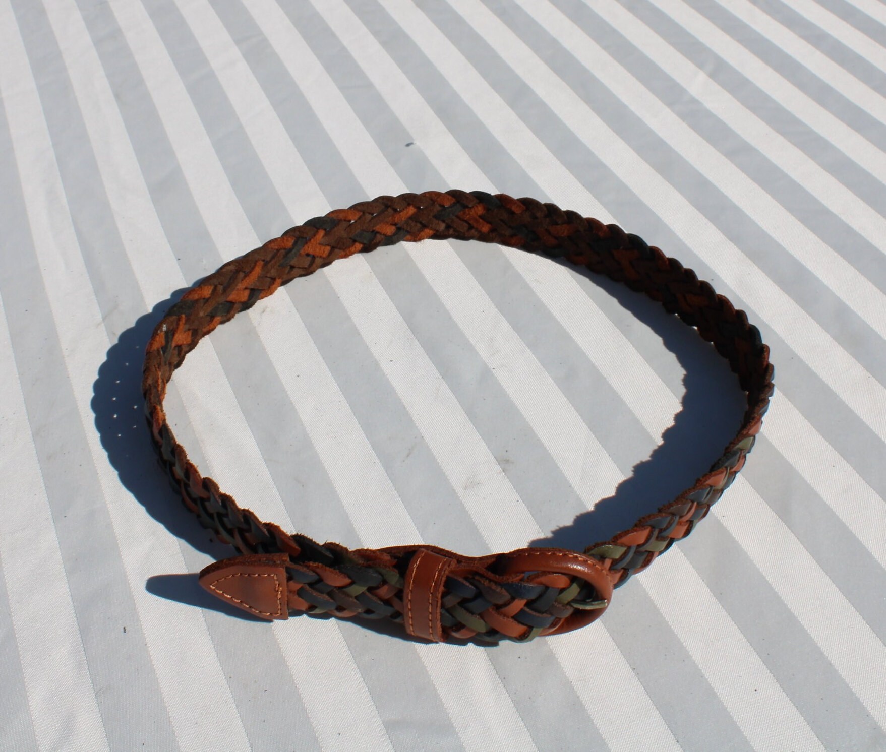 NWT Woven Wrap Belt Argentinean Leather - Apple Green OS Wrap Belt | Wrap Cognac Belt | Women main image 2
