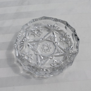 Clear Glass Ashtray by Hocking Glass Co. in Early American Precut Pattern (EPAC) / Star of David - Trinket Dish