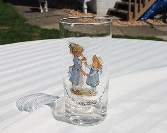 Holly Hobbie Drinking Glass / Tumbler - &quot;Love is the Little Things You Do&quot; - Holly Hobby Collector Glass