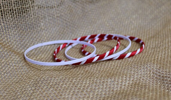 Bangle Bracelets - Multiple Red and White Bangle … - image 6