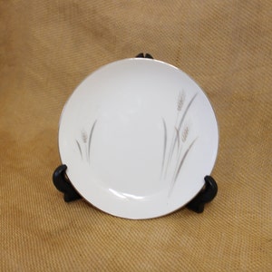 Bread and Butter / Dessert Plate by Fine China of Japan in the Platinum Wheat Pattern - Small Tan and Gray Wheat Plate
