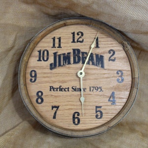Jim Beam Barrel Wall Clock - Bar Sign